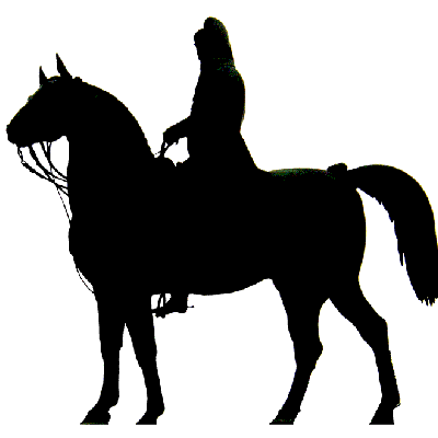 Horseman's silhouette