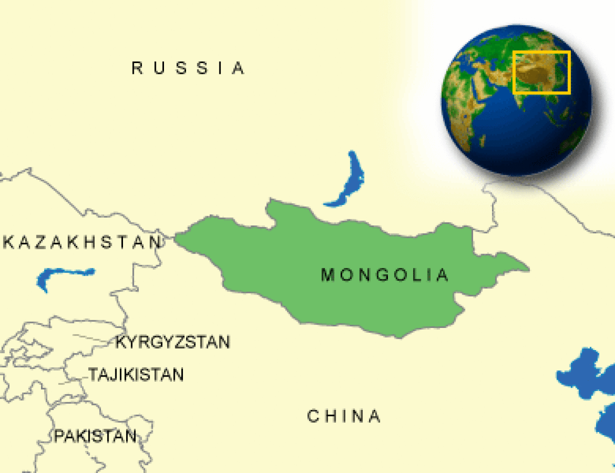 Mongolia on a map